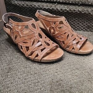 Josef Seibel Brown Cut-Out Sandals